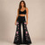 WILD ROSE PANTS Cotton Lycra Wide Leg Booty Pants w/ Ornate Rose  Embroidery  & Hidden Pocket
