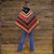 BONFIRE PONCHO Acrylic Wool Hooded Poncho w/ Fleece Lined Hood ,3 button Closure & Ties, Front Pouch Pocket, Inside Pocket  & Tassels
