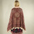 DONNA BEAR SHAWL Pashmina Shawl w/ Hand Stictching Faux Fur Collar & Bobbles & Inside Pocket w/ GD  Bear Applique' Embroidery