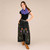 WILD FLOWER PANTS Stonewash Cotton Patchwork Elastic Waist Wide Leg Flowy Pants  w/  Flower Applique' , Embroidery, Hand Stiching & Razor Cut & Pockets