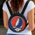 Grateful Dead Cotton Round Converible Crossbody / Backpack Zipper Bag w/ 3 Pockets, Adjustustable Straps & GD SYF Print