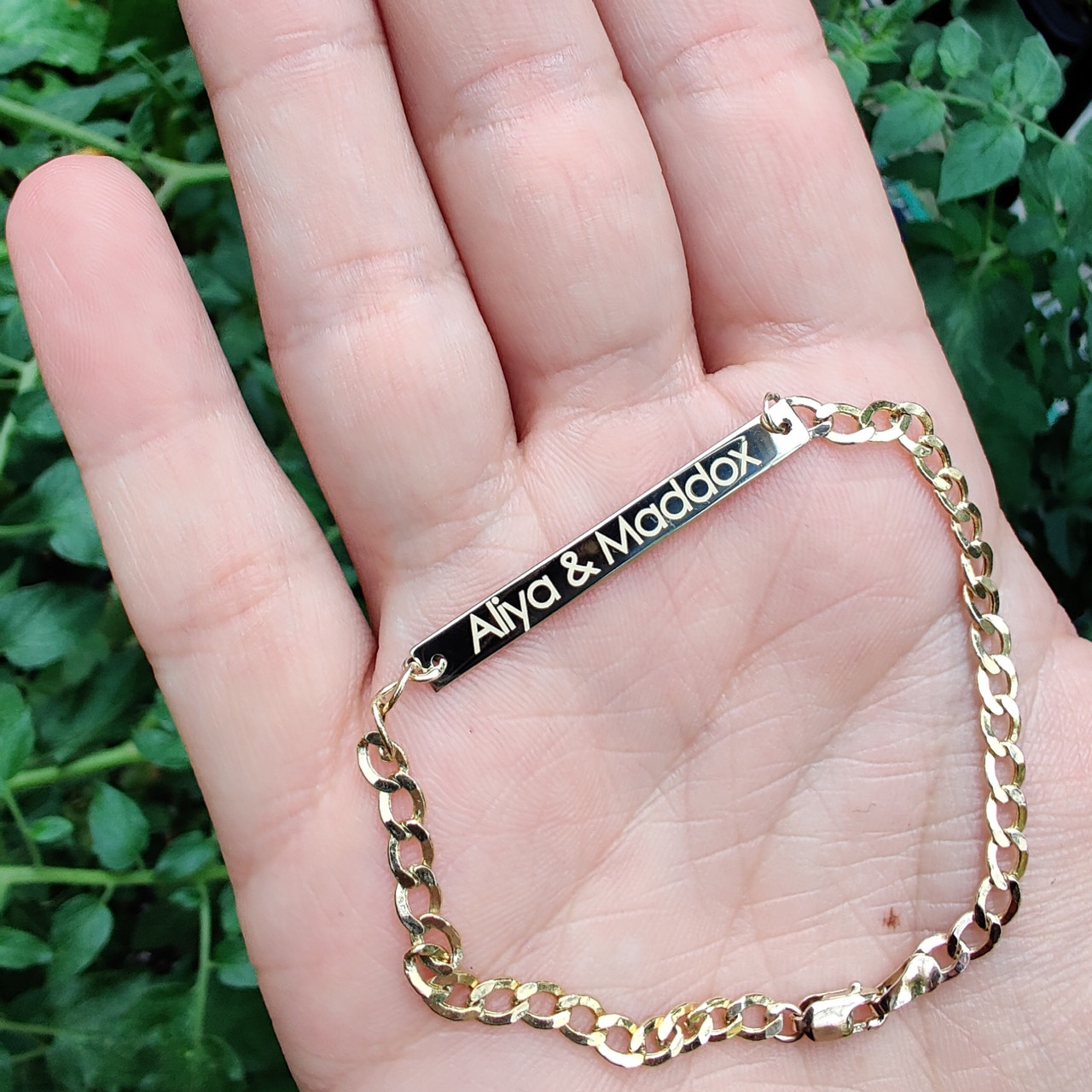 Adult Gold Bar ID Bracelet