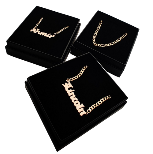 Kids Nameplate Necklace Solid Gold