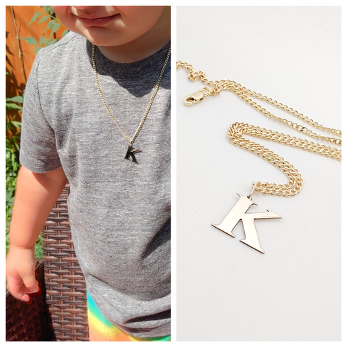 real solid gold initial necklace for kids 10k gold neckace for toddlers first birthday gift ford kids real solid gold 14k initial necklace choose a font