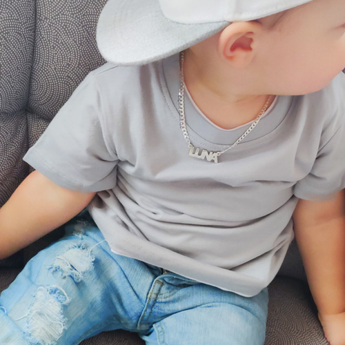 Nameplate Necklace For Toddler Boy Necklace With Name in Sterling Silver Genuine Solid Sterling Silver Nameplate Name Necklace For Kids