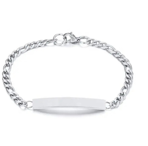 Adult ID Bracelet Stainless Steel (Silver)