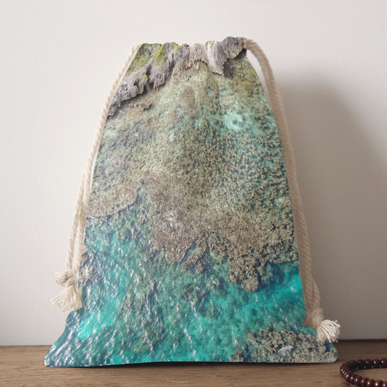 Shoal Bay East Anguilla Drawstring Bag