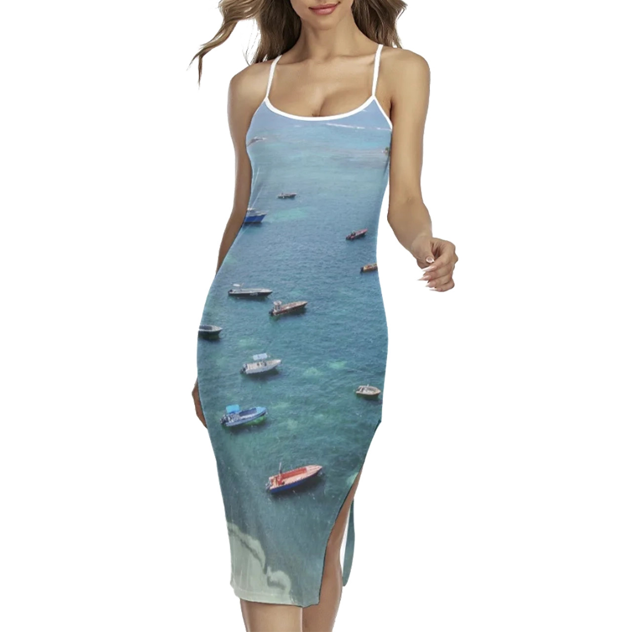 Island Harbour Anguilla Back Cross Cami Dress