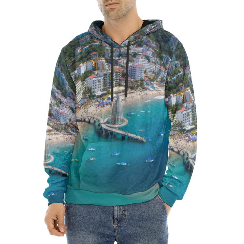 playa los muertos puerto vallarta velvet pullover hoodie