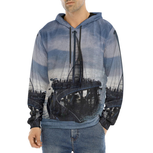 puerto vallarta moonlit muelle de playa los muertos velvet pullover hoodie