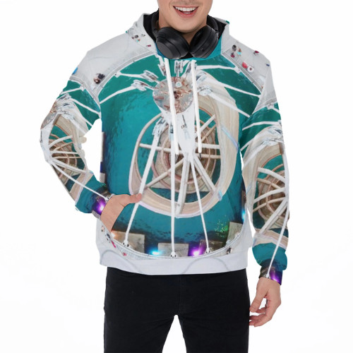 muelle arriba puerto vallarta round pullover hoodie