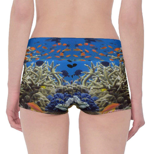 fantasea coral reef print yoga shorts