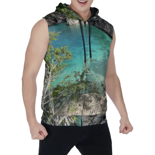 little bay anguilla sleeveless zip front hoodie