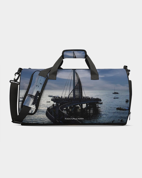 puerto vallarta sport duffle bag printed with a sunset photo of muelle de playa los muertos puerto vallarta sport duffle bag printed with a sunset photo of muelle de playa los muertos