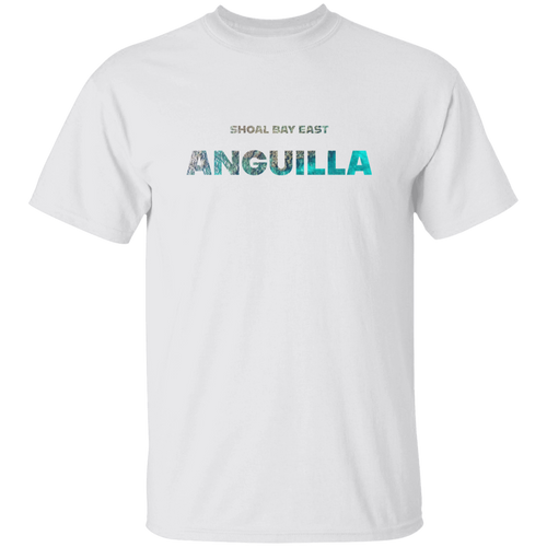 Shoal Bay East Anguilla Ocean Letter Tee – Caribbean Water Texture Beach Shirt
