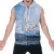 sail away ocean sailboat print sleeveless zip front hoodie