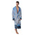 heavy fleece robe printed with a photo of a sailboat on the ocean