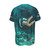 round neck t shirt with all over print of an underwater photo of a scuba diver in green water