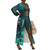long chiffon robe printed with a photo of a scuba diver exploring green waters