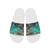 white anti slip sandals printed with a photo of little bay anguilla