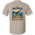Back view of white whale watching t-shirt with large Puerto Vallarta humpback whale illustration and vintage travel poster style artwork.
