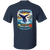 Back view of a navy Puerto Vallarta whale watching t-shirt featuring a vibrant humpback whale breaching illustration.