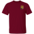 Maroon Papa Bear Pride Trap Tee with a compact front chest crest for a refined look.