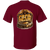 Back view of the Papa Bear Pride Trap Tee in maroon showcasing the full Papa Bear trap design.