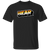 Front view of a black t-shirt featuring a BEAR pride wordmark with high-contrast bear flag colors.