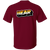Back view of a maroon t-shirt displaying the BEAR pride wordmark with vintage bear flag tones.