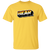 Front view of a yellow t-shirt with a centered BEAR pride wordmark featuring vintage bear flag colors.