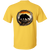 Back view of the Iron Trail Bear Emblem T-Shirt in yellow showcasing the full distressed circular bear emblem.