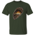 Front view of olive green bear pride t-shirt with rugged claw tear graphic.