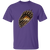 Front view of purple bear pride t-shirt with bold claw rip artwork and textured edges.