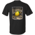 Back view of a black t-shirt with a detailed lemon-in-jail illustration representing symbolic media commentary