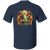 Back view of navy America 250 t-shirt with bold Statue of Liberty artwork and American flags celebrating the USA’s 250th anniversary.