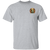 Front view of America 250 Liberty Ignites t-shirt featuring a left-chest patriotic emblem with the Statue of Liberty and American flags.