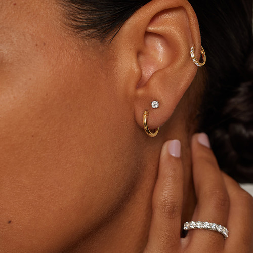 2mm Huggie Perfect Hoop Earrings in 14K Yellow Gold