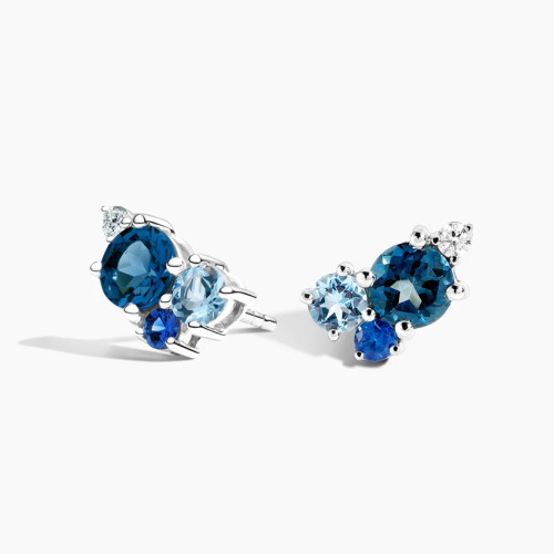 Hydrangea Bouquet Earrings in Silver