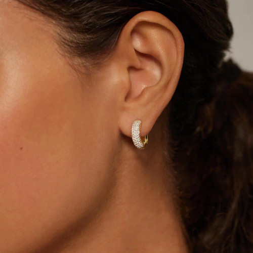 Lab Diamond Tube Huggie Earrings (23 ct. tw.) in 14K Yellow Gold