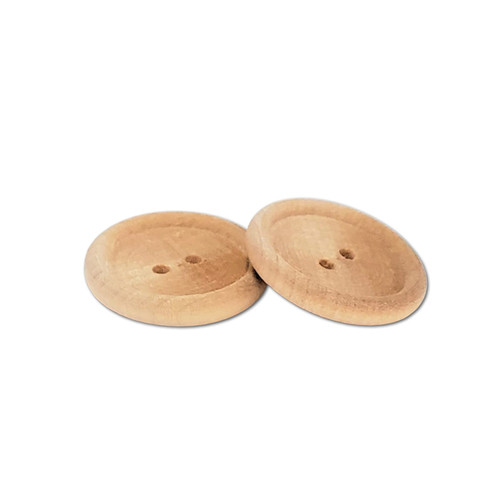 1" Natural Wood Rim Button
