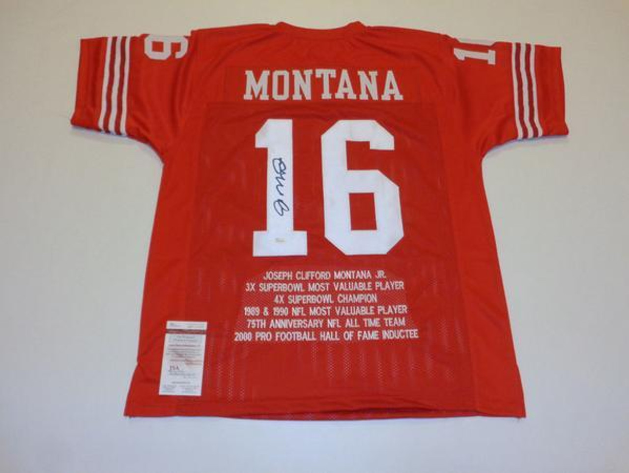 Joe Montana Autographed San Francisco 49ers Custom Jersey