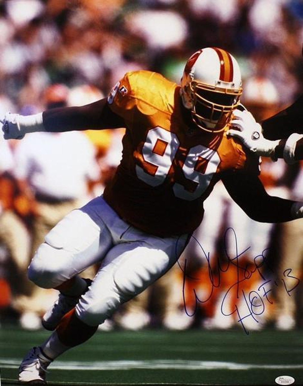Warren Sapp Tampa Bay Buccaneers Autographed Creamsicle Throwback Jersey  16x20 Photo - Maverick Autographs and Collectibles