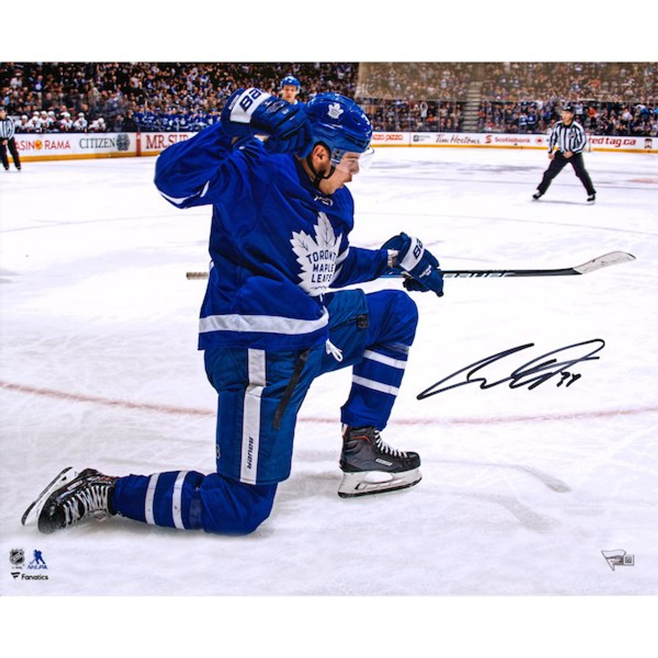 Auston Matthews Toronto Maple Leafs Framed Autographed 8 x 10 Blue Jersey  Goal Celebration Photog… in 2023