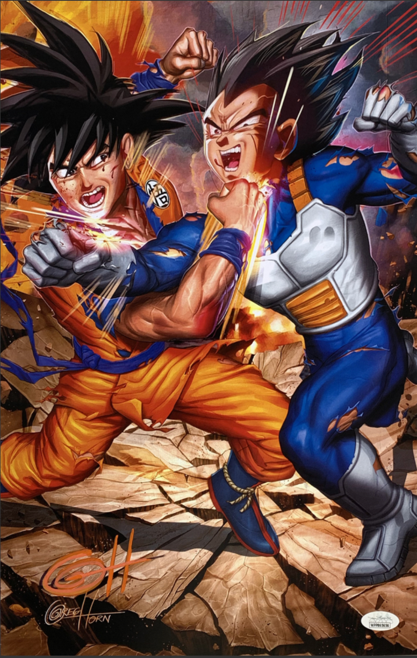 Greg Horn Autographed Dragon Ball Z: Goku vs. Vegeta 11x17 Lithograph