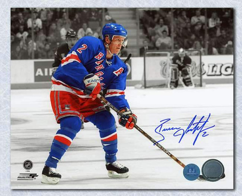 Brian Leetch New York Rangers Autographed Colorized 8x10 Photo