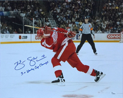 Brendan Shanahan Detroit Red Wings Autographed Slap Shot 16x20 Photo Brendan Shanahan Detroit Red Wings Autographed Slap Shot 16x20 Photo