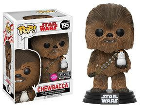Chewbacca with Porg Star Wars Flocked #195 FYE Exclusive Funko Pop