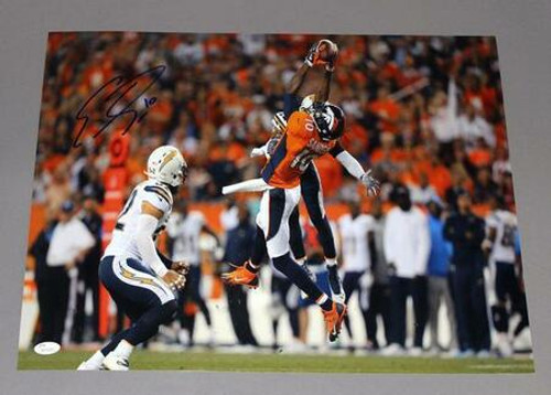 Emmanuel Sanders Denver Broncos Autographed All Out Catch 16x20 Photo Emmanuel Sanders Denver Broncos Autographed All Out Catch 16x20 Photo