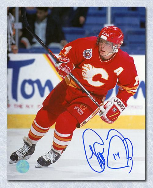 Theo Fleury Signed Calgary Flames Crossover 8x10 Photo Theo Fleury Signed Calgary Flames Crossover 8x10 Photo
